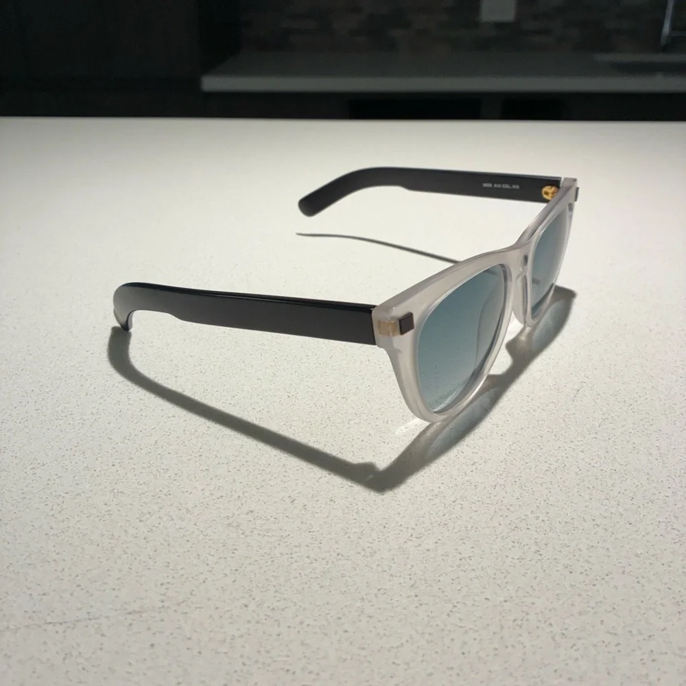 Men's Krizia Black & Frosted/Clear Frame Sunglasses